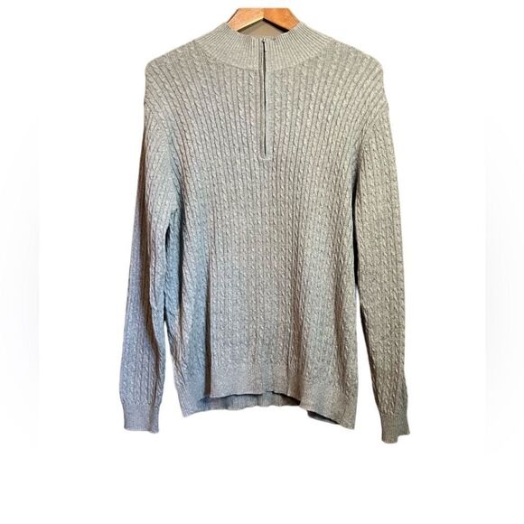 NWT! National grey cable knit 1/4 zip sweater‎ - Picture 11 of 11